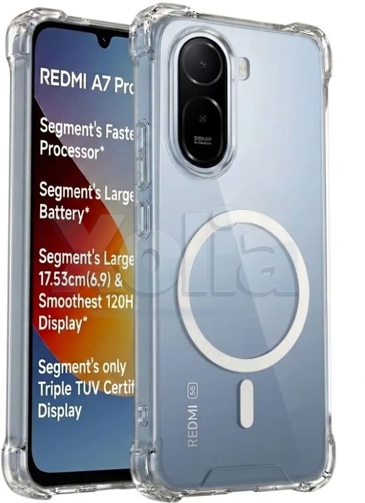 Xolia Back Cover for Redmi A7 Pro 5G (Transparent, Shock Proof, Polycarbonate, Silicon, Pack of: 1)