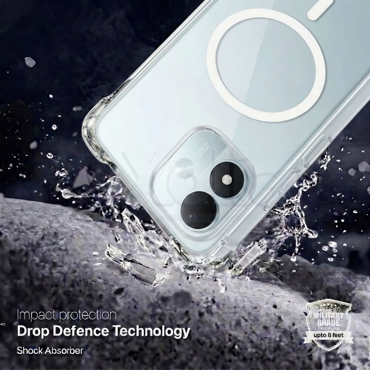 Xolia Back Cover for Redmi Note 17 5G (Transparent, Shock Proof, Polycarbonate, Silicon, Pack of: 1) — image 2 of 3