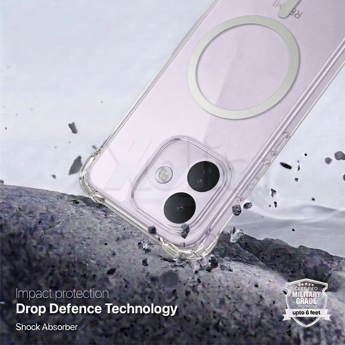 Xolia Back Cover for Redmi Note 17 Pro 5G (Transparent, Shock Proof, Polycarbonate, Silicon, Pack of: 1) — image 3 of 5