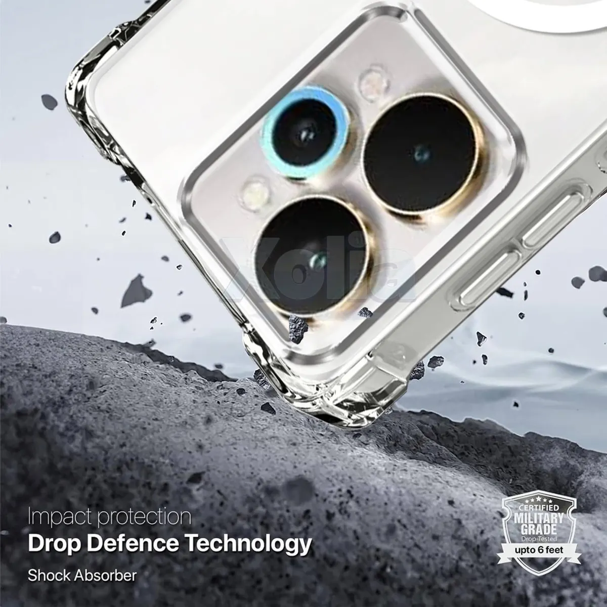 Xolia Back Cover for Realme 15 5G (Transparent, Shock Proof, Polycarbonate, Silicon, Pack of: 1) — image 4 of 5