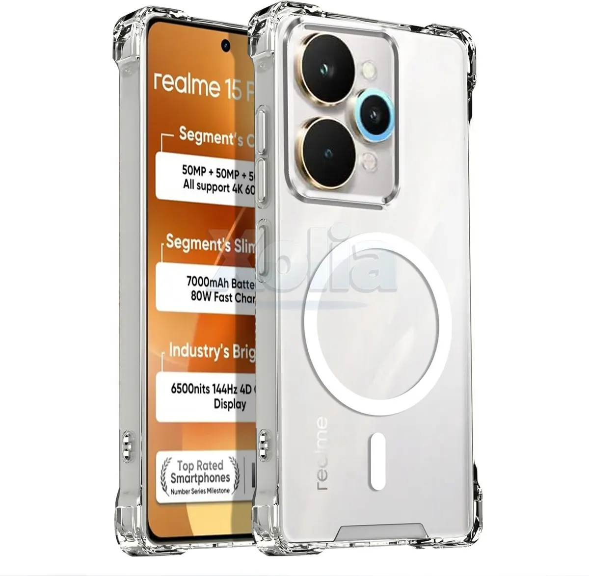 Xolia Back Cover for Realme 15 Pro 5G (Transparent, Shock Proof, Polycarbonate, Silicon, Pack of: 1)