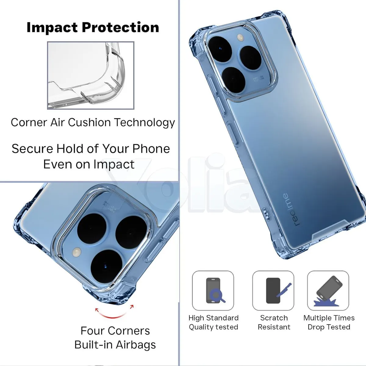 Xolia Back Cover for Realme 15T (Transparent, Shock Proof, Polycarbonate, Silicon, Pack of: 1) — image 3 of 5