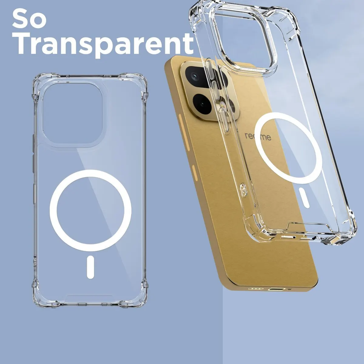 Xolia Back Cover for Realme 16 Pro 5G (Transparent, Shock Proof, Polycarbonate, Silicon, Pack of: 1) — image 3 of 5