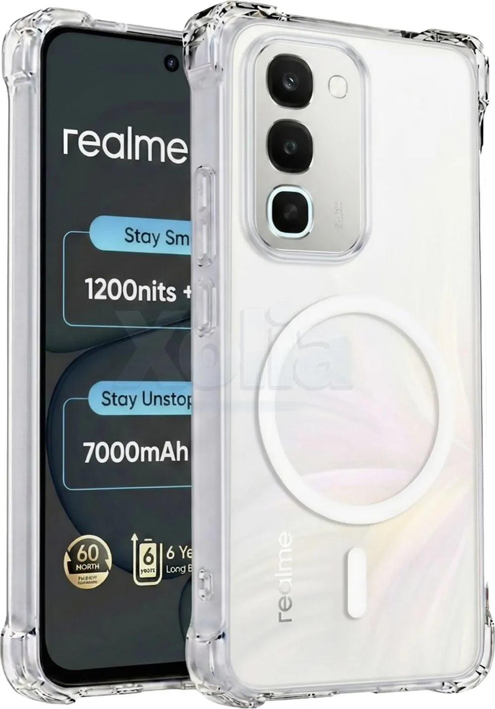 Xolia Back Cover for realme 16x 5G (Transparent, Shock Proof, Polycarbonate, Silicon, Pack of: 1)