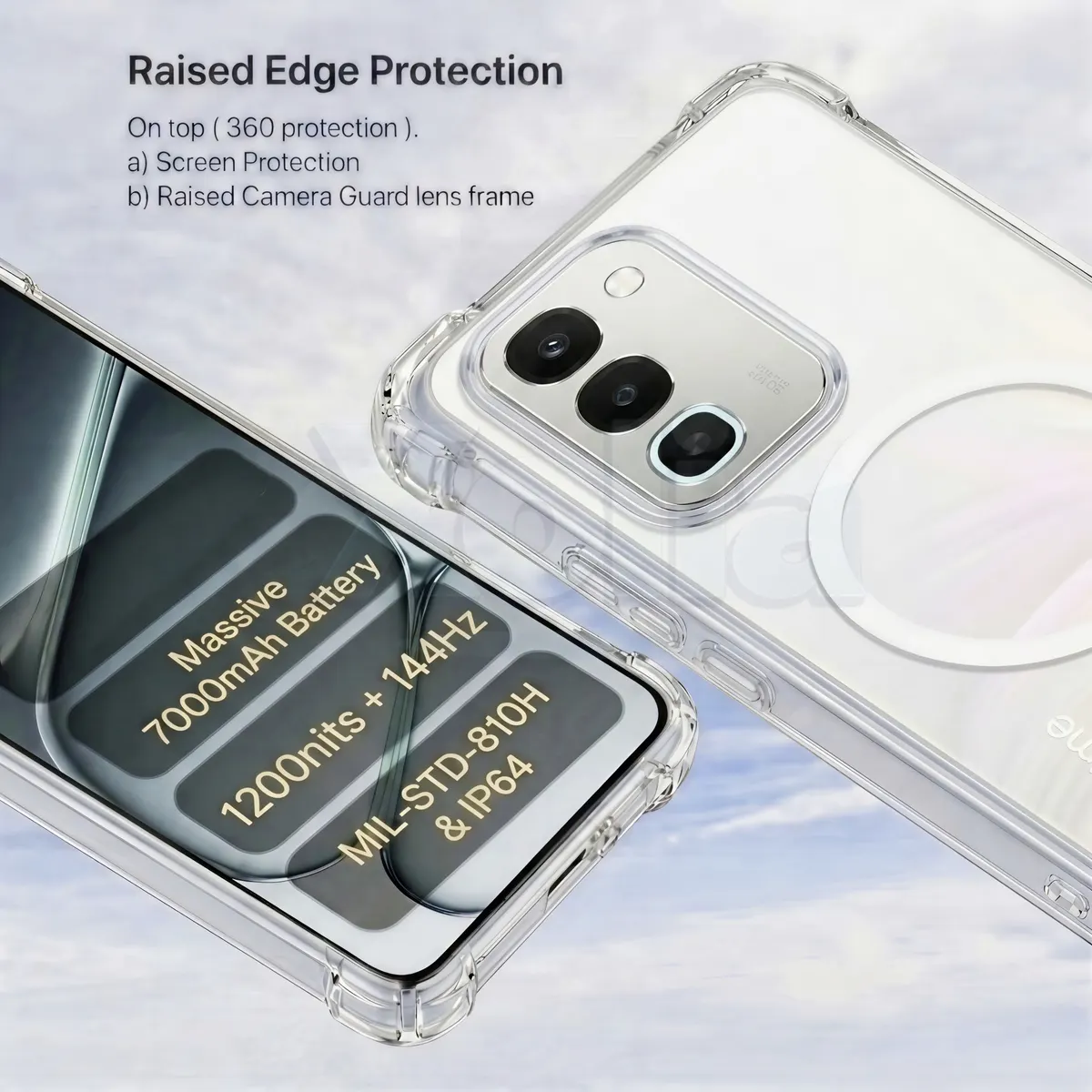 Xolia Back Cover for realme 16x 5G (Transparent, Shock Proof, Polycarbonate, Silicon, Pack of: 1) — image 2 of 4