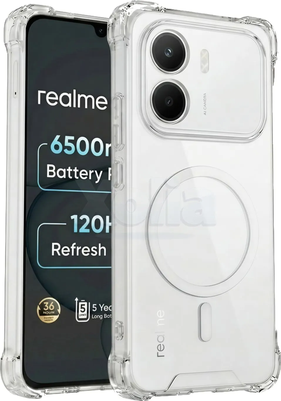 Xolia Back Cover for Realme C100i (Transparent, Shock Proof, Polycarbonate, Silicon, Pack of: 1)