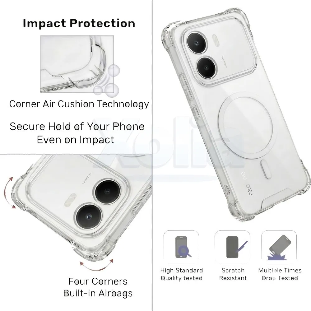 Xolia Back Cover for Realme C100i (Transparent, Shock Proof, Polycarbonate, Silicon, Pack of: 1) — image 3 of 4