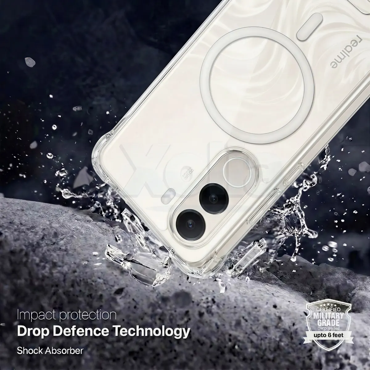 Xolia Back Cover for realme C100x (Transparent, Shock Proof, Polycarbonate, Silicon, Pack of: 1) — image 2 of 4