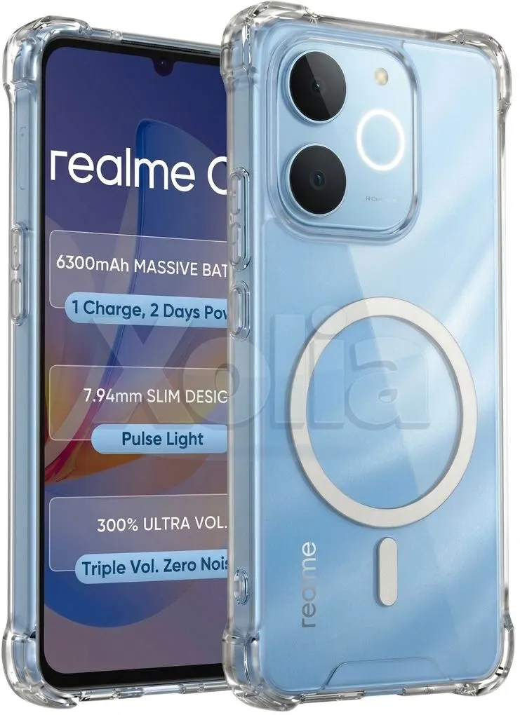 Xolia Back Cover for Realme C71 (Transparent, Shock Proof, Polycarbonate, Silicon, Pack of: 1)