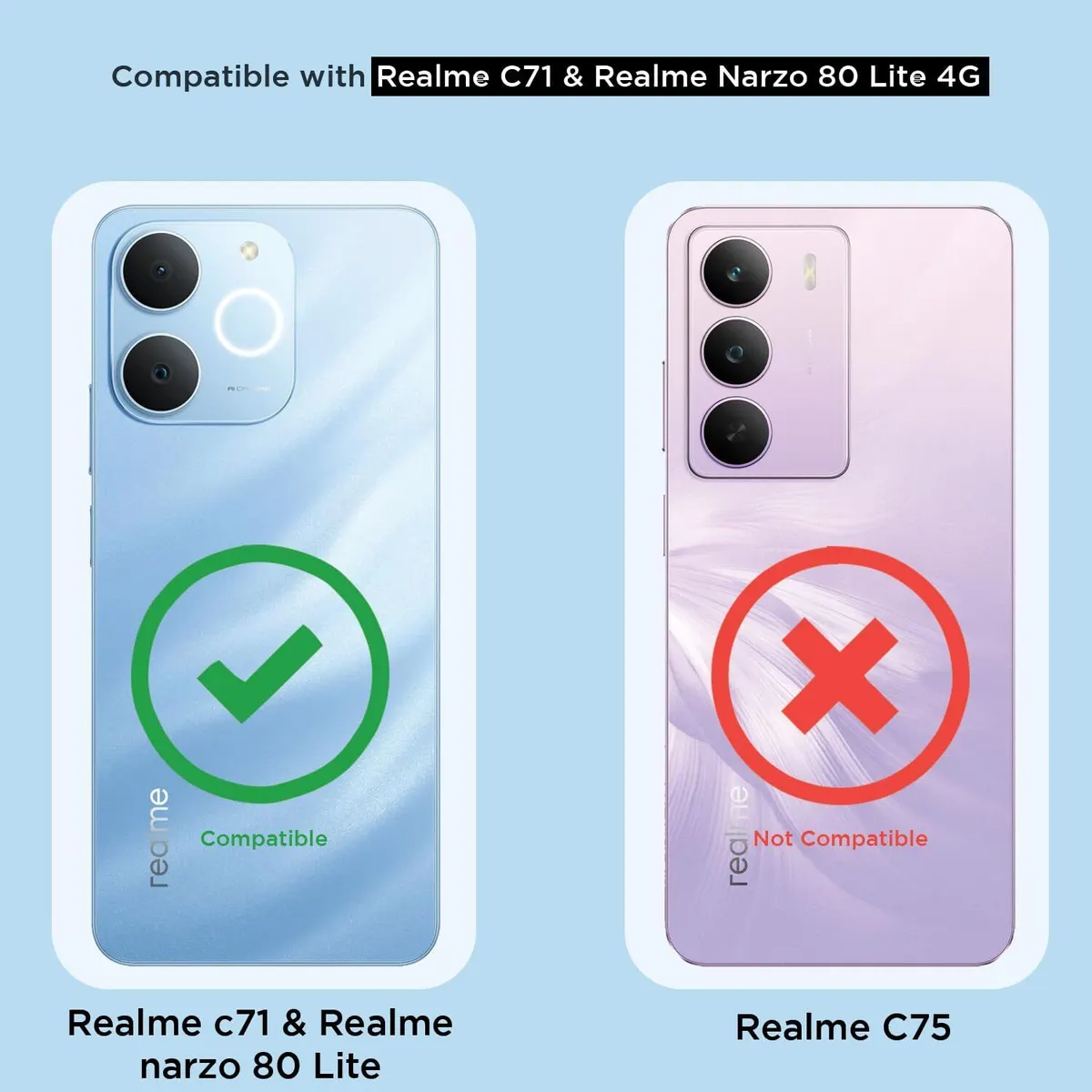 Xolia Back Cover for Realme C71 (Transparent, Shock Proof, Polycarbonate, Silicon, Pack of: 1) — image 2 of 5