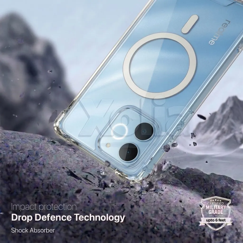 Xolia Back Cover for Realme C71 (Transparent, Shock Proof, Polycarbonate, Silicon, Pack of: 1) — image 4 of 5