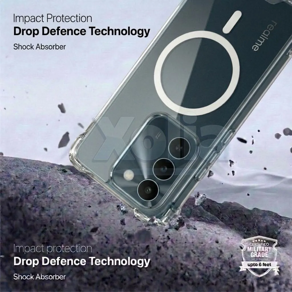 Xolia Back Cover for Realme C83 5G, Realme P4R (Transparent, Shock Proof, Polycarbonate, Silicon, Pack of: 1) — image 2 of 4
