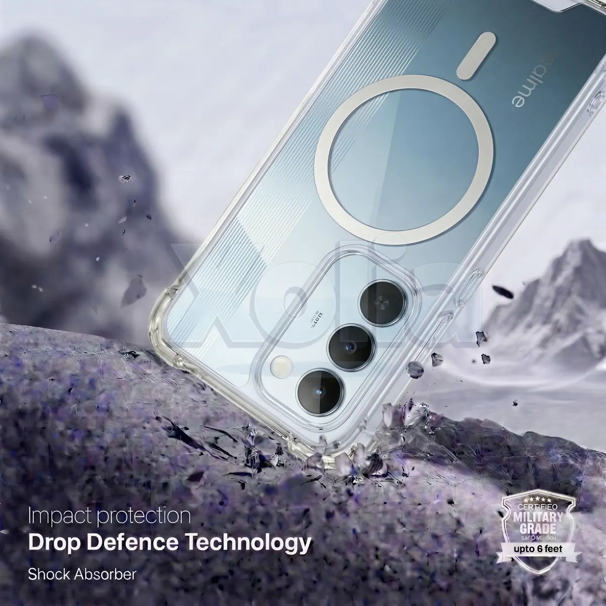 Xolia Back Cover for Realme Narzo 100 Lite 5G (Transparent, Shock Proof, Polycarbonate, Silicon, Pack of: 1) — image 2 of 4
