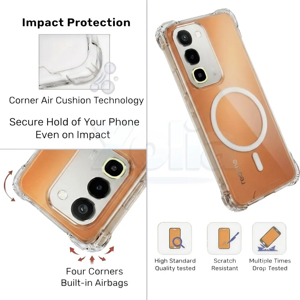 Xolia Back Cover for realme NARZO 100x 5G (Transparent, Shock Proof, Polycarbonate, Silicon, Pack of: 1) — image 3 of 4