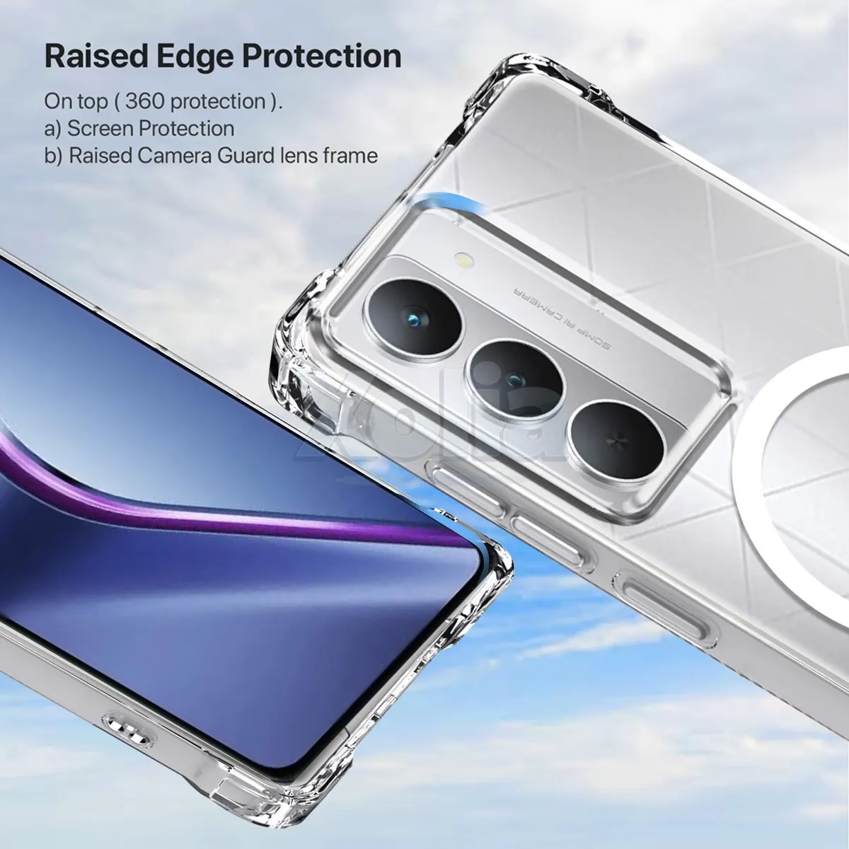 Xolia Back Cover for realme P3x 5G (Transparent, Shock Proof, Polycarbonate, Silicon, Pack of: 1) — image 2 of 5