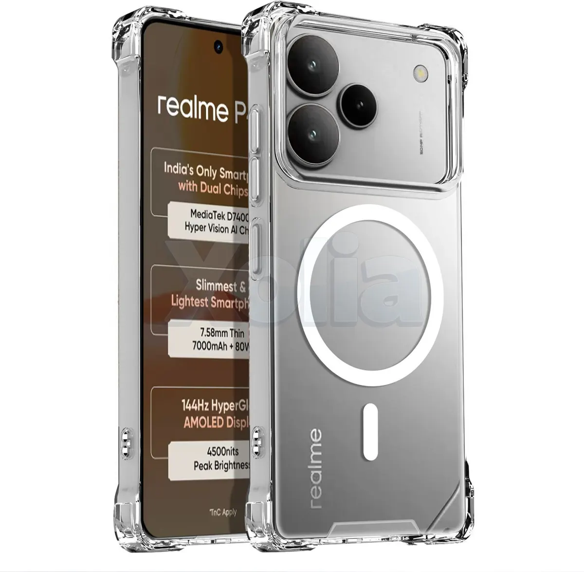Xolia Back Cover for REALME P4 5G (Transparent, Shock Proof, Polycarbonate, Silicon, Pack of: 1)