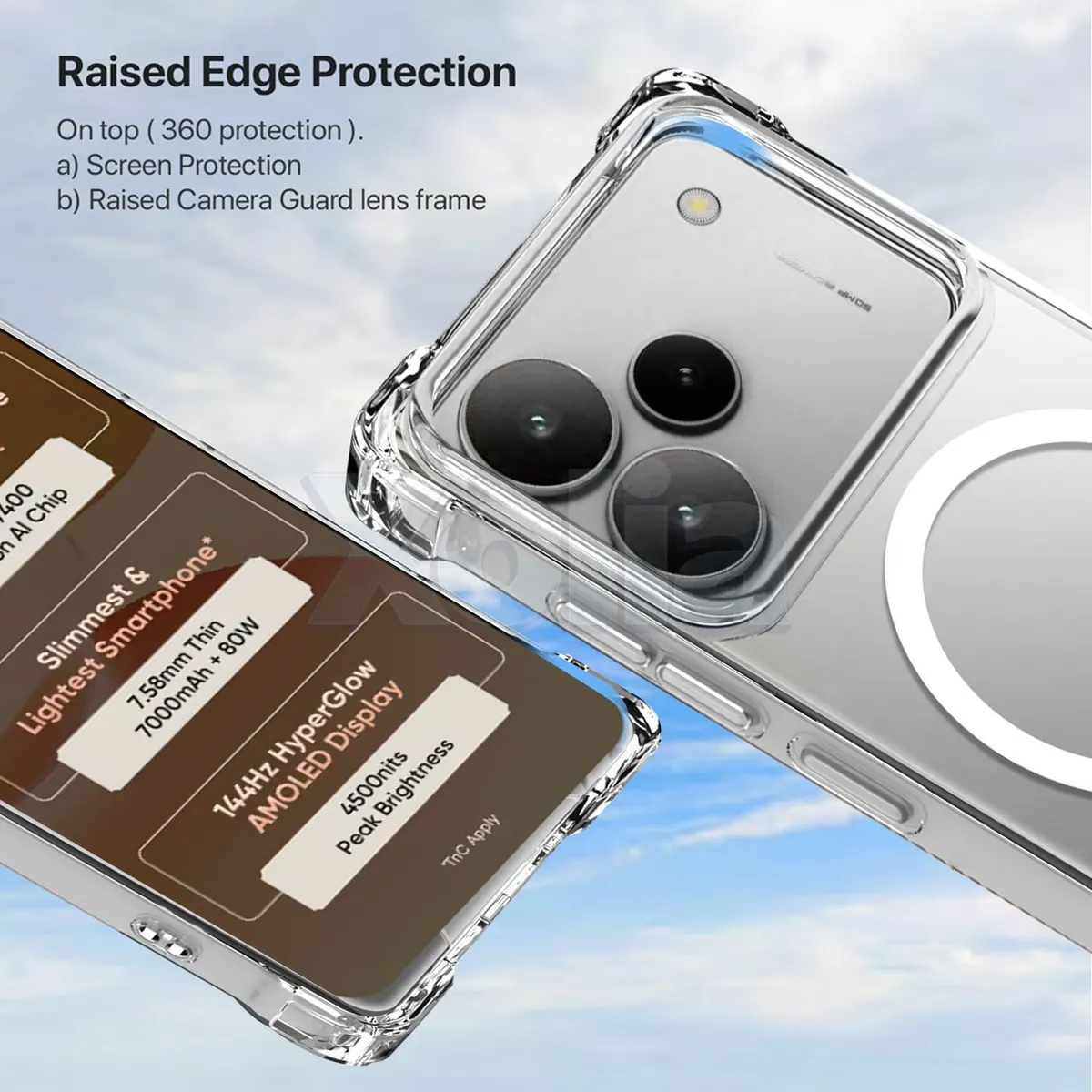 Xolia Back Cover for REALME P4 5G (Transparent, Shock Proof, Polycarbonate, Silicon, Pack of: 1) — image 2 of 5