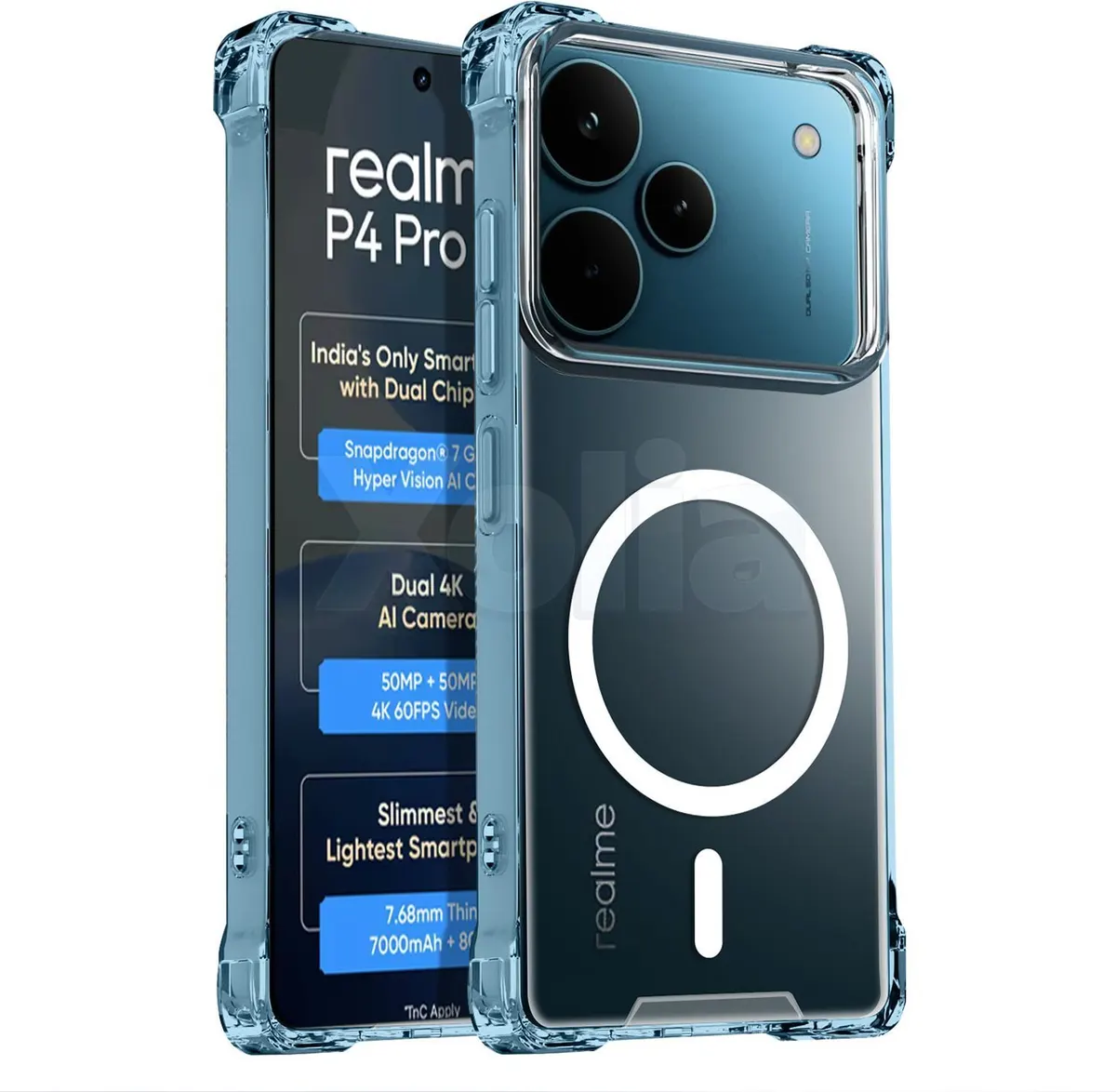 Xolia Back Cover for Realme P4 Pro 5G (Transparent, Shock Proof, Polycarbonate, Silicon, Pack of: 1)