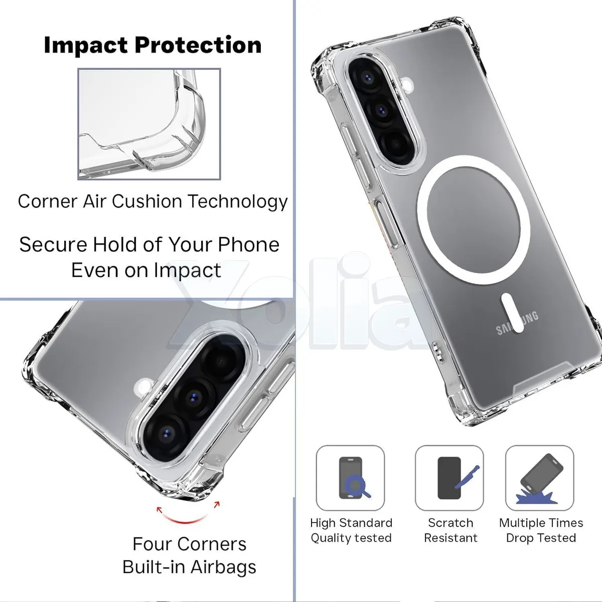 Xolia Back Cover for Samsung Galaxy A56 5G (Transparent, Shock Proof, Polycarbonate, Silicon, Pack of: 1) — image 3 of 5