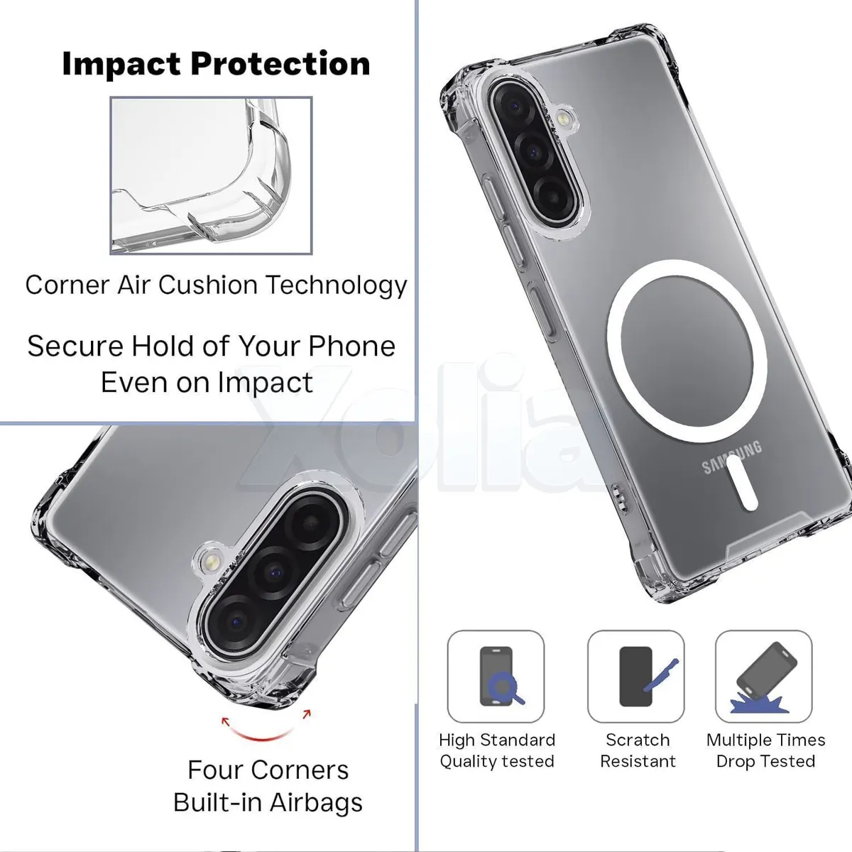 Xolia Back Cover for Samsung Galaxy F17 5G (Transparent, Shock Proof, Polycarbonate, Silicon, Pack of: 1) — image 3 of 5