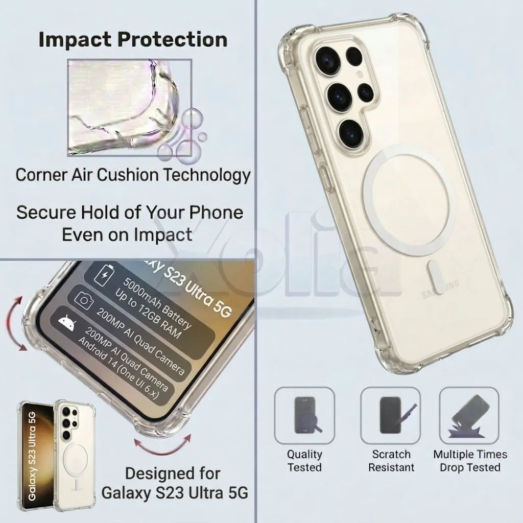 Xolia Back Cover for Samsung Galaxy S23 Ultra 5G (Transparent, Shock Proof, Polycarbonate, Silicon, Pack of: 1) — image 4 of 5