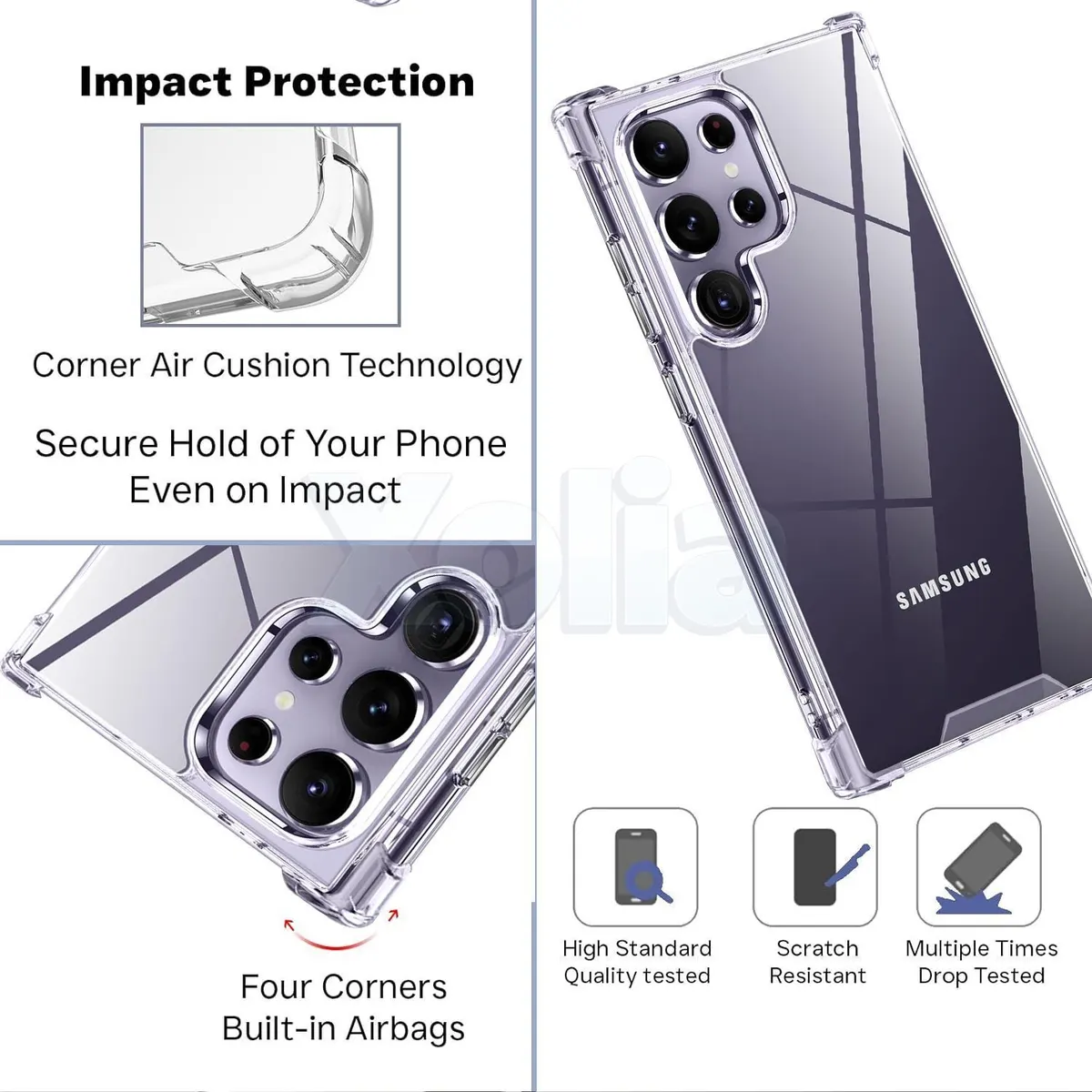 Xolia Back Cover for Samsung Galaxy S24 Ultra 5G (Transparent, Shock Proof, Polycarbonate, Silicon, Pack of: 1) — image 3 of 5