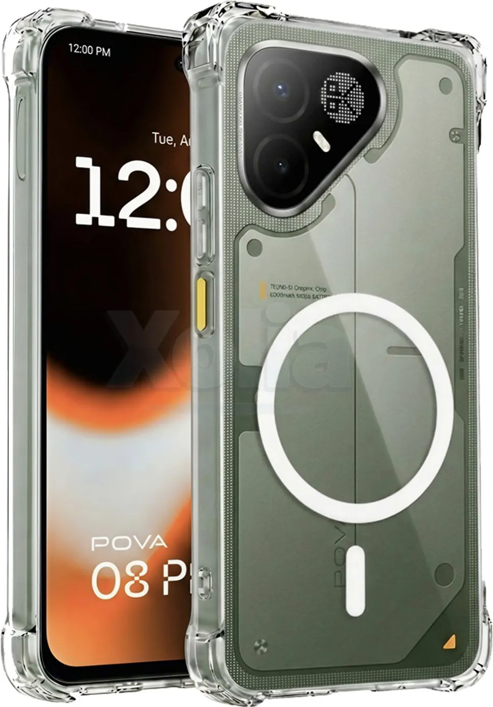 Xolia Back Cover for Tecno Pova 8 Pro 5G (Transparent, Shock Proof, Polycarbonate, Silicon, Pack of: 1)