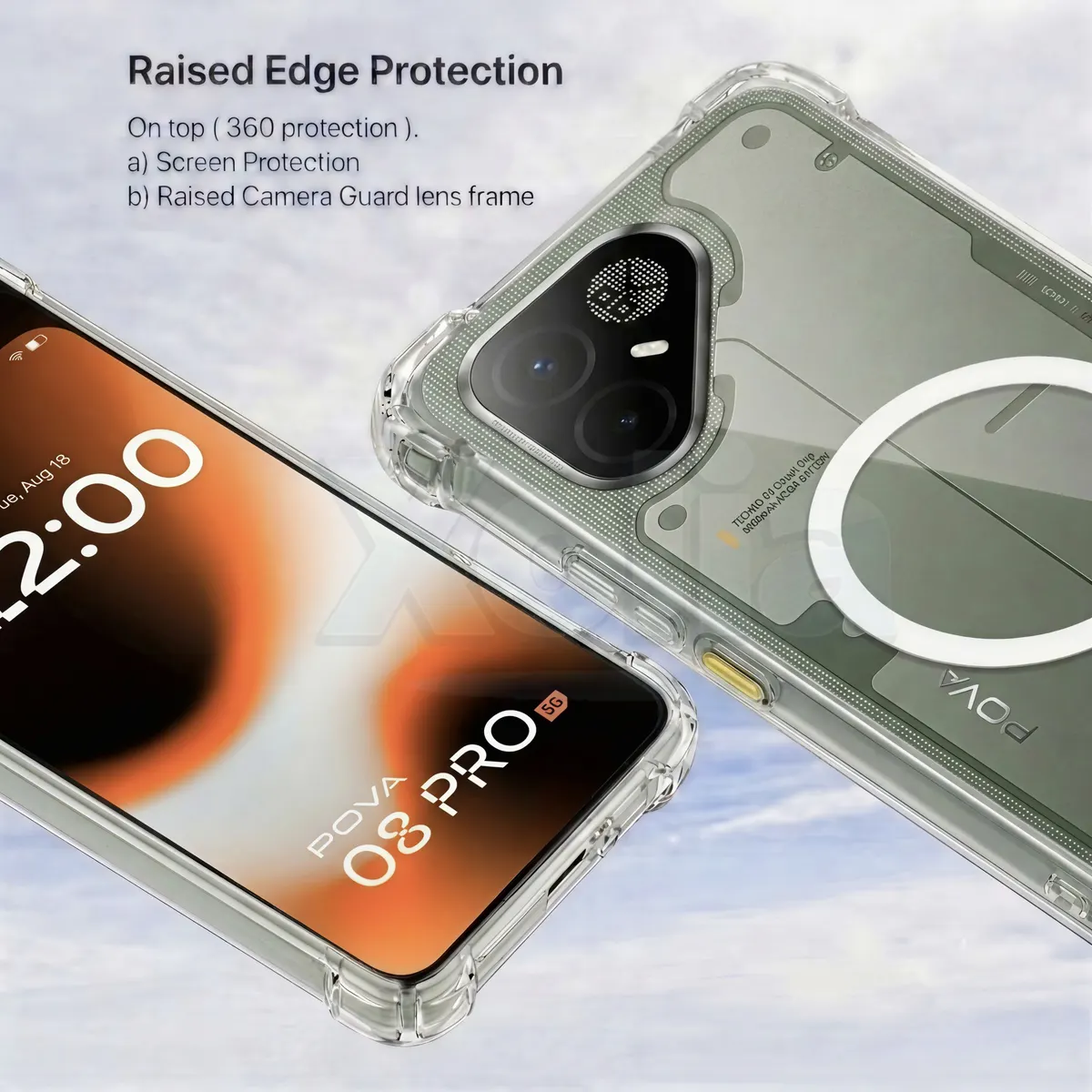 Xolia Back Cover for Tecno Pova 8 Pro 5G (Transparent, Shock Proof, Polycarbonate, Silicon, Pack of: 1) — image 2 of 4