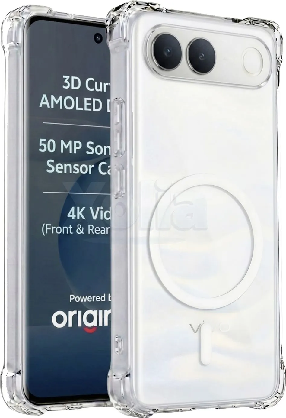Xolia Back Cover for vivo S2 (Transparent, Shock Proof, Polycarbonate, Silicon, Pack of: 1)