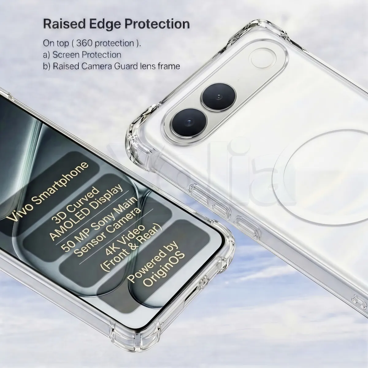 Xolia Back Cover for vivo S2 (Transparent, Shock Proof, Polycarbonate, Silicon, Pack of: 1) — image 2 of 3