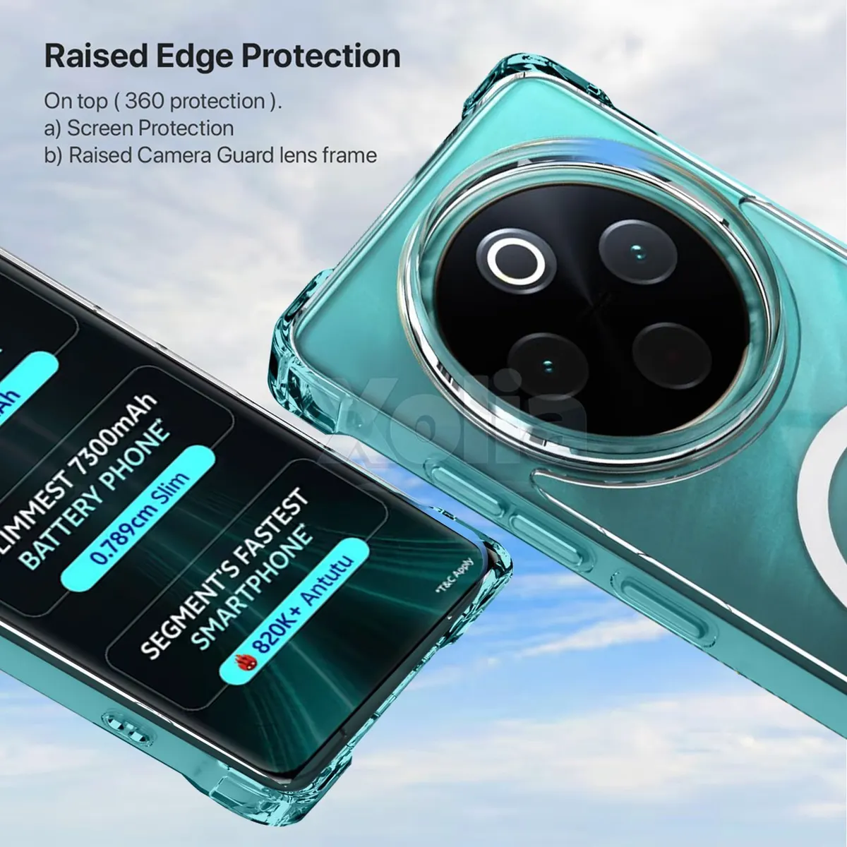 Xolia Back Cover for vivo T4 5G (Transparent, Shock Proof, Polycarbonate, Silicon, Pack of: 1) — image 2 of 5