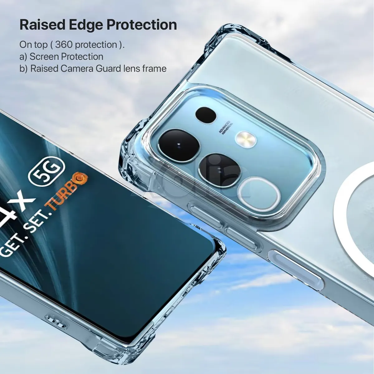 Xolia Back Cover for vivo T4x 5G (Transparent, Shock Proof, Polycarbonate, Silicon, Pack of: 1) — image 2 of 5