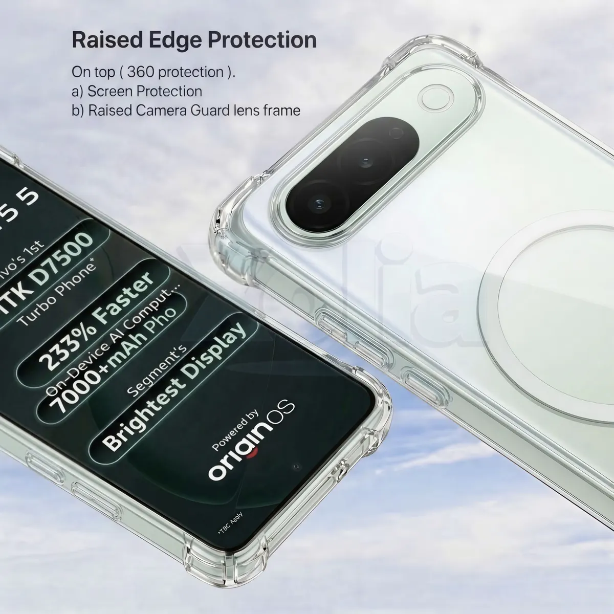 Xolia Back Cover for vivo T5 5G (Transparent, Shock Proof, Polycarbonate, Silicon, Pack of: 1) — image 3 of 3