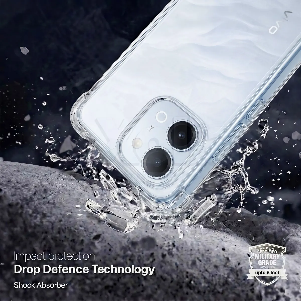 Xolia Back Cover for vivo T5 Lite 44W 5G (Transparent, Shock Proof, Polycarbonate, Silicon, Pack of: 1) — image 2 of 4