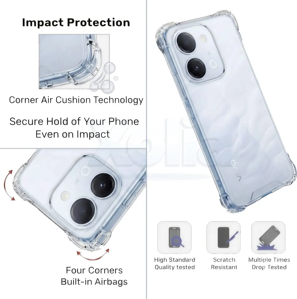 Xolia Back Cover for vivo T5 Lite 44W 5G (Transparent, Shock Proof, Polycarbonate, Silicon, Pack of: 1) — image 3 of 4