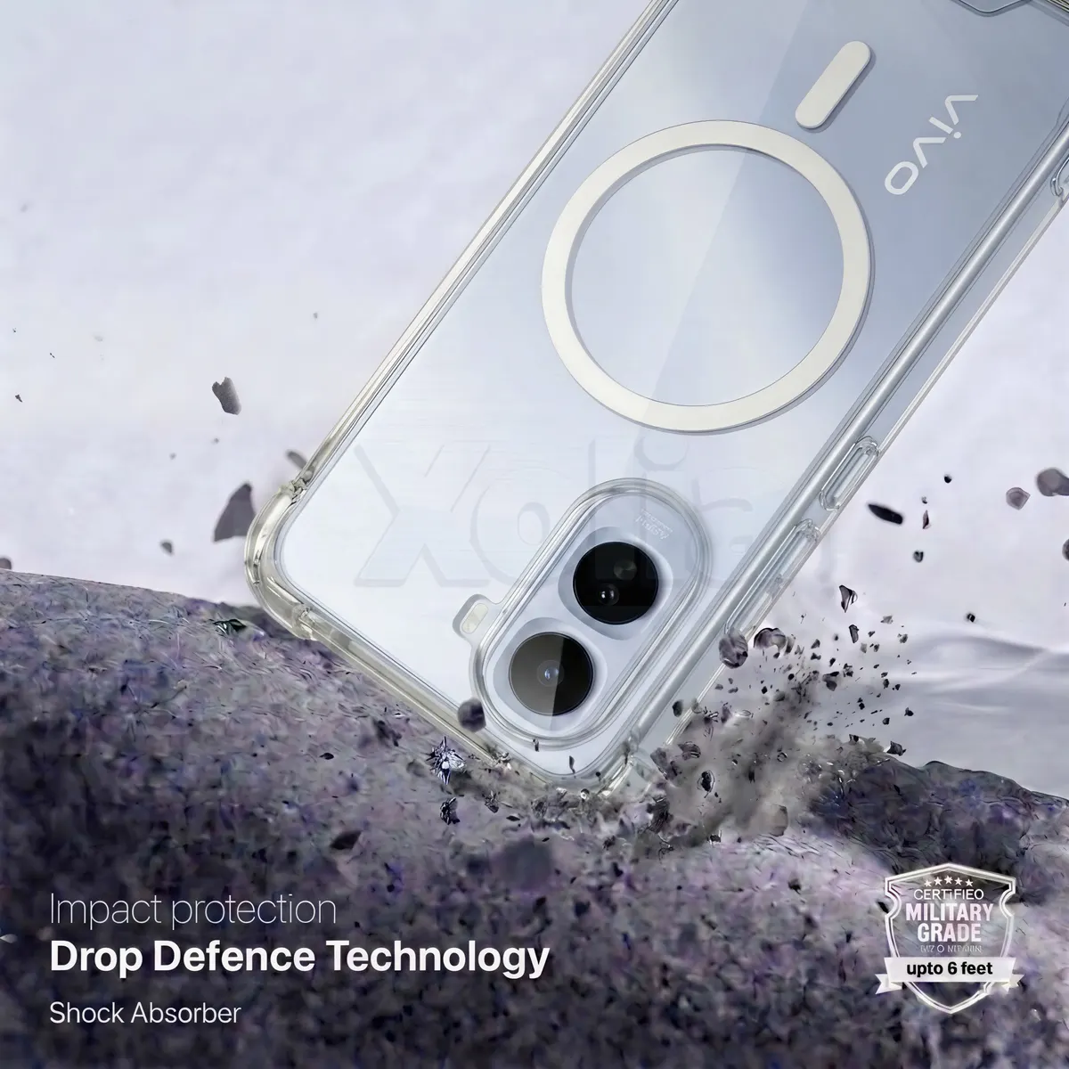 Xolia Back Cover for Vivo T5 Pro 5G (Transparent, Shock Proof, Polycarbonate, Silicon, Pack of: 1) — image 3 of 5