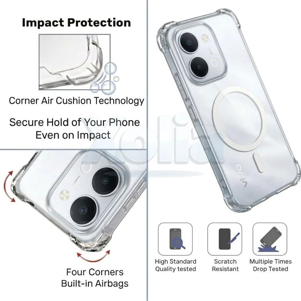 Xolia Back Cover for Vivo T5x 5G (Transparent, Shock Proof, Polycarbonate, Pack of: 1) — image 3 of 4