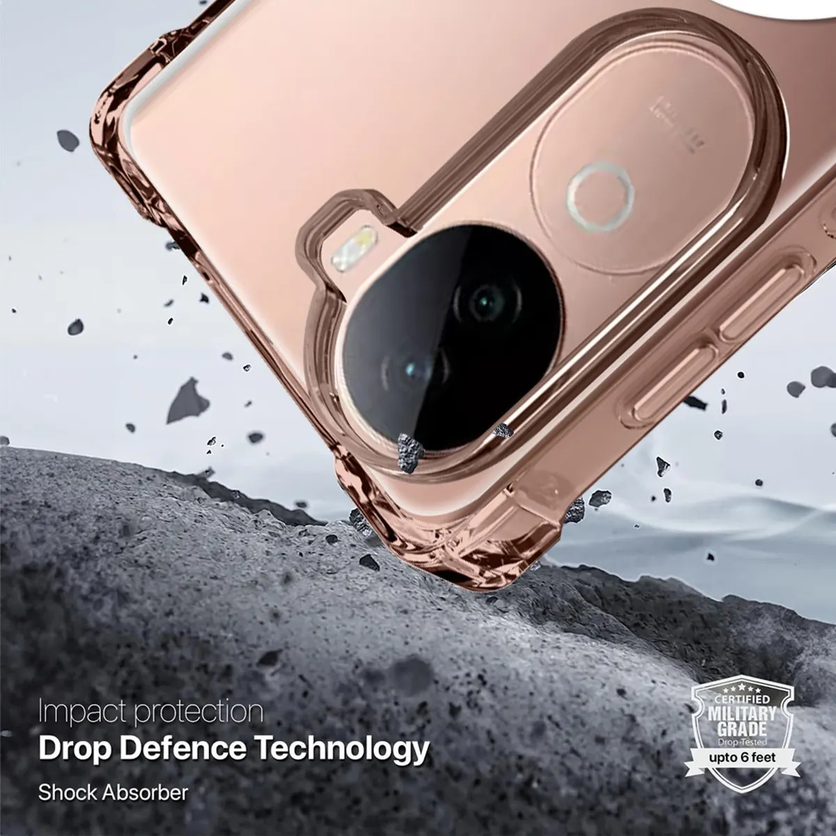 Xolia Back Cover for vivo V40e 5G (Transparent, Shock Proof, Polycarbonate, Silicon, Pack of: 1) — image 4 of 5