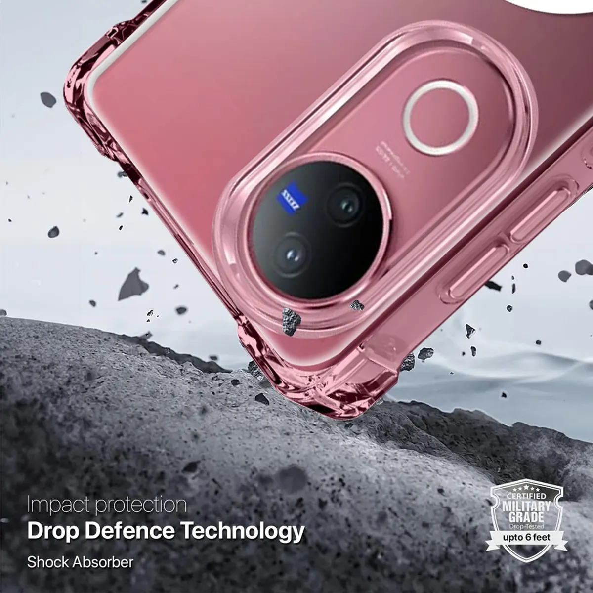 Xolia Back Cover for vivo V50 5G (Transparent, Shock Proof, Polycarbonate, Silicon, Pack of: 1) — image 4 of 5
