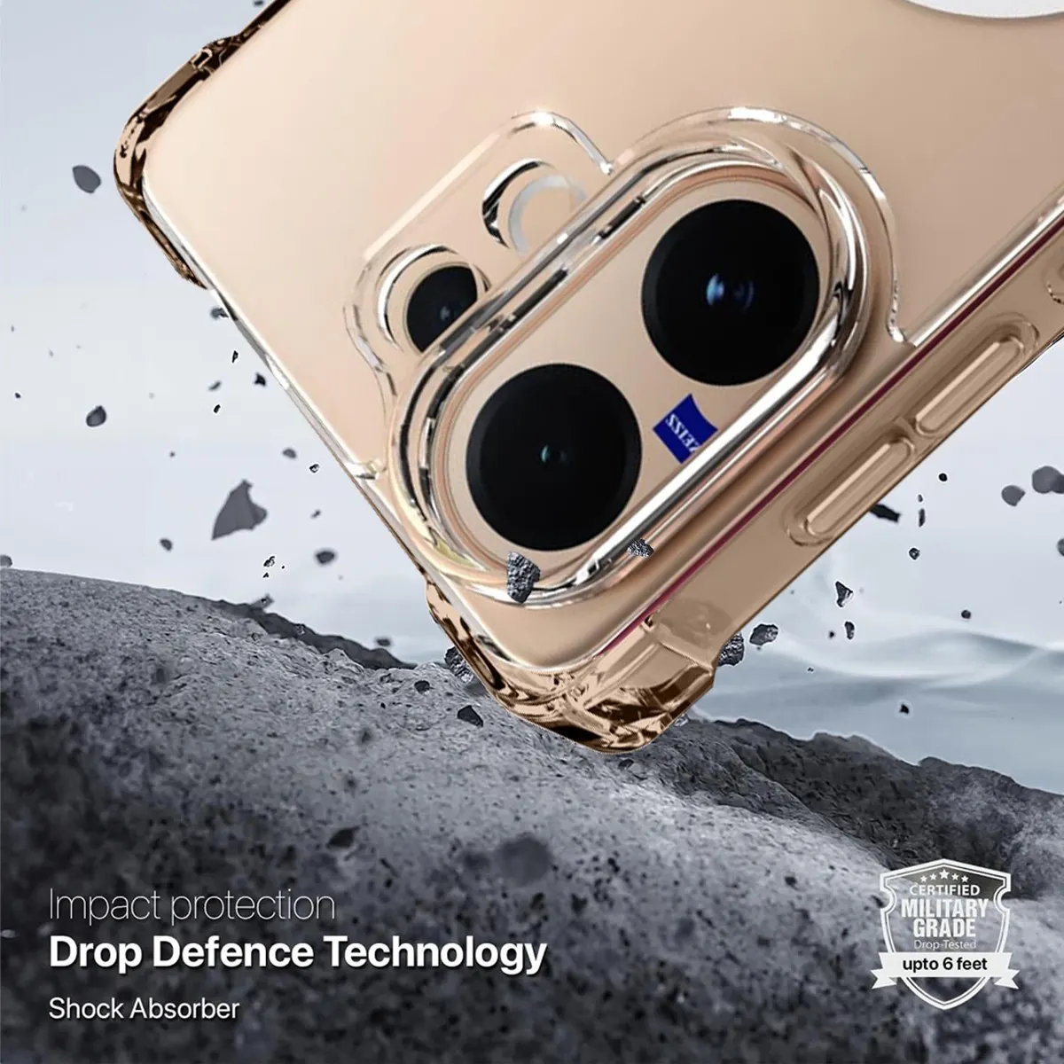 Xolia Back Cover for Vivo V60 5G (Transparent, Shock Proof, Polycarbonate, Silicon, Pack of: 1) — image 4 of 5
