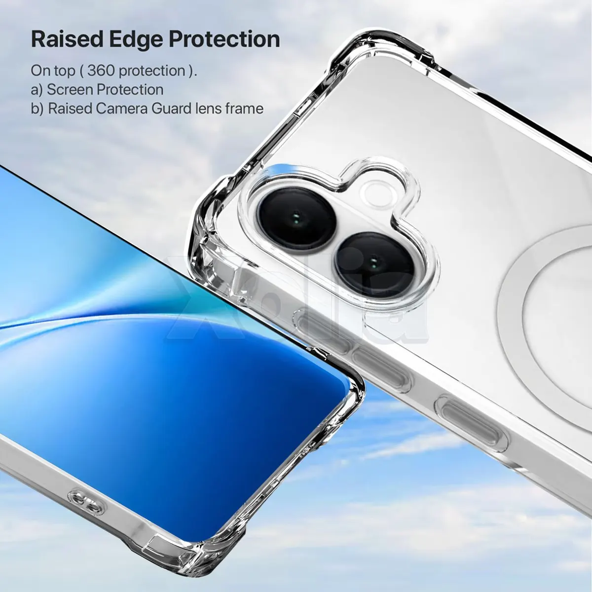 Xolia Back Cover for VIVO V60 Lite 5G (Transparent, Shock Proof, Polycarbonate, Silicon, Pack of: 1) — image 2 of 5