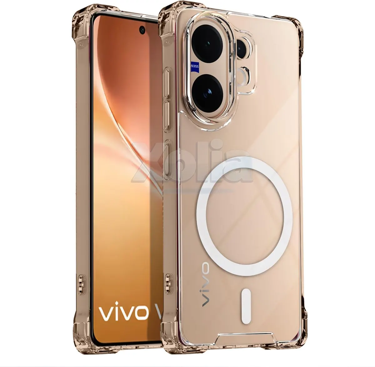 Xolia Back Cover for Vivo V60e 5G (Transparent, Shock Proof, Polycarbonate, Silicon, Pack of: 1)