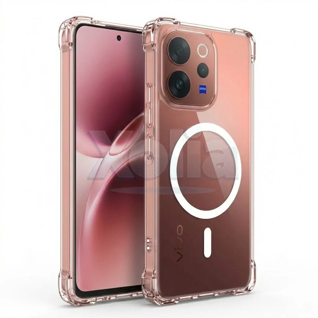 Xolia Back Cover for Vivo V70 5G (Transparent, Shock Proof, Polycarbonate, Silicon, Pack of: 1)