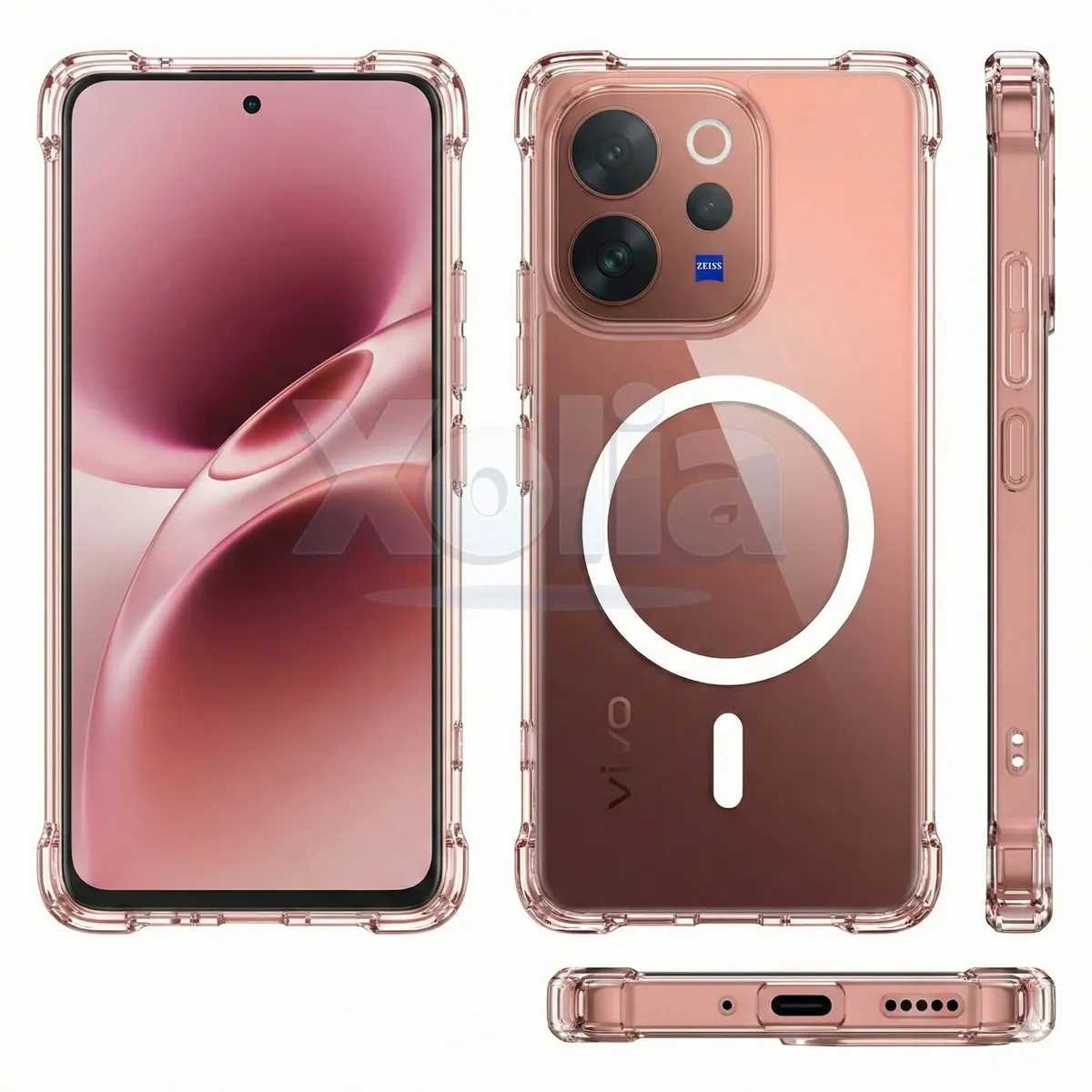 Xolia Back Cover for Vivo V70 5G (Transparent, Shock Proof, Polycarbonate, Silicon, Pack of: 1) — image 3 of 5