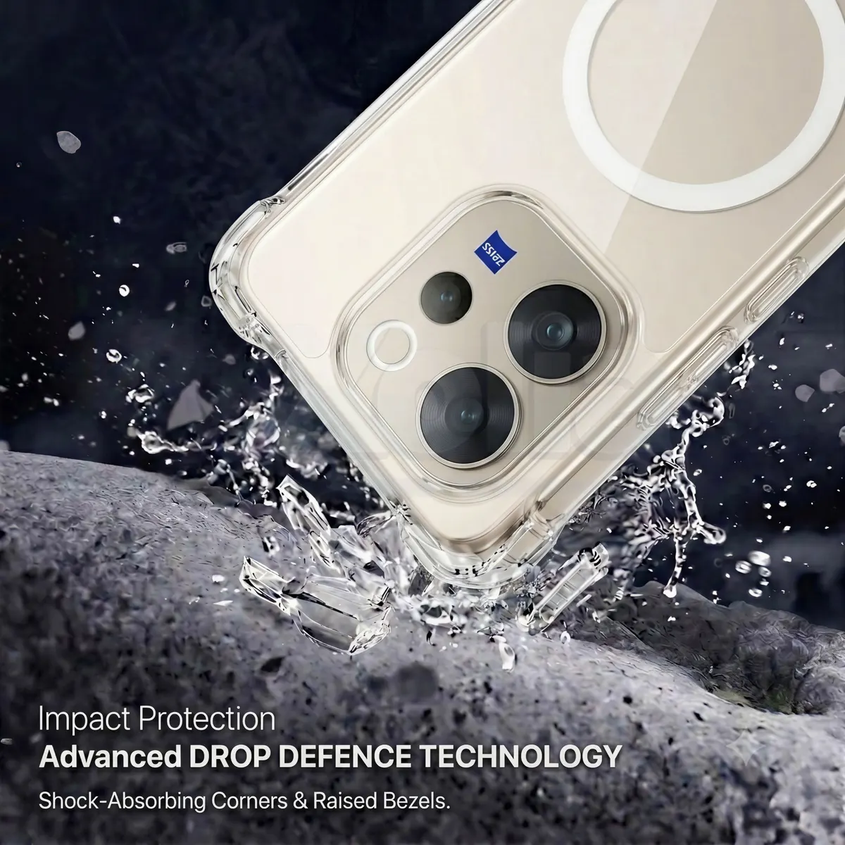 Xolia Back Cover for Vivo V70 Elite 5G (Transparent, Shock Proof, Polycarbonate, Silicon, Pack of: 1) — image 2 of 3