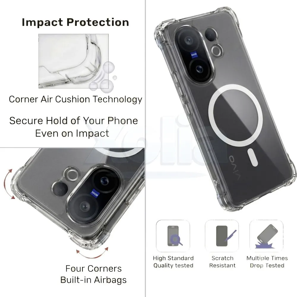 Xolia Back Cover for Vivo X200 FE 5G (Transparent, Shock Proof, Polycarbonate, Silicon, Pack of: 1) — image 4 of 5