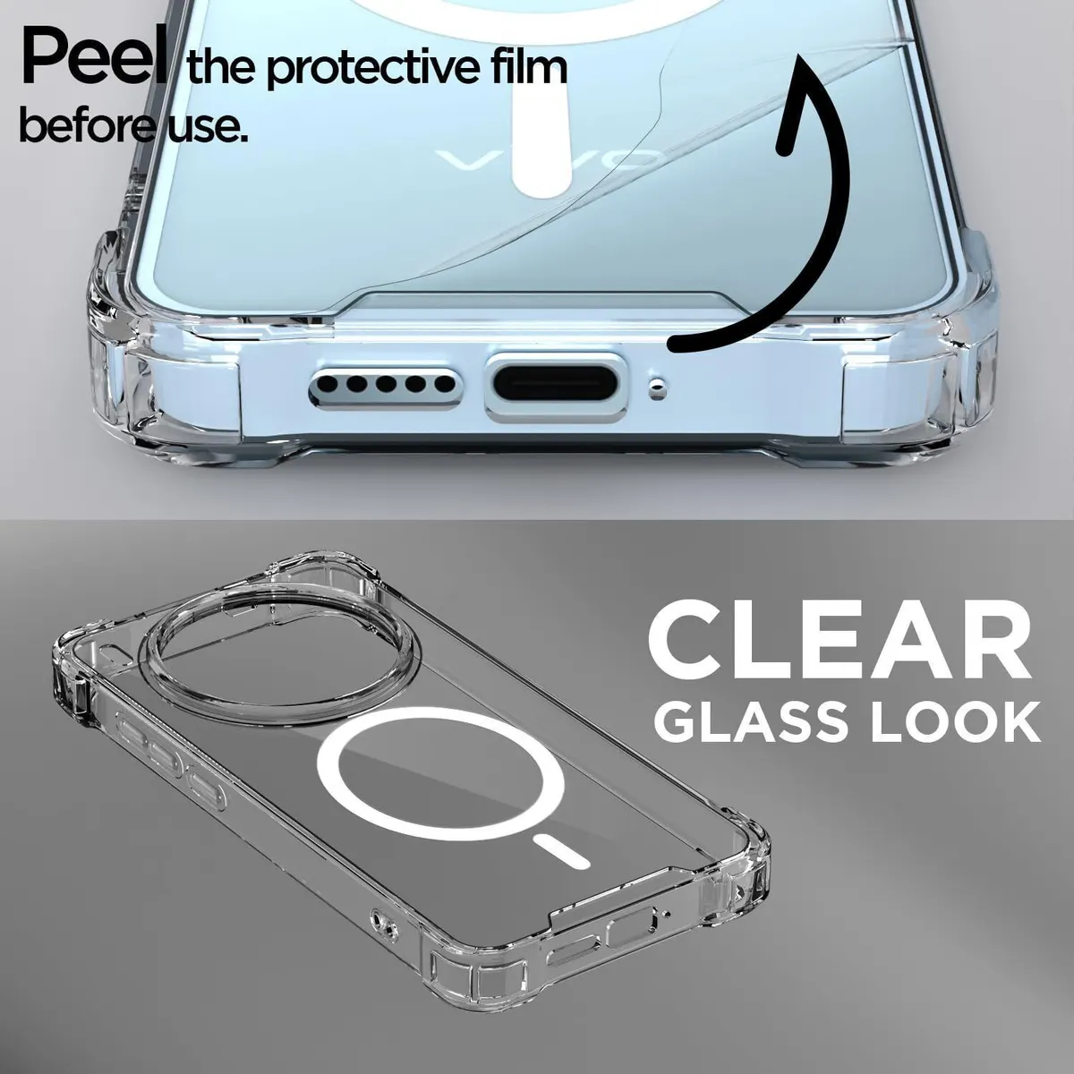 Xolia Back Cover for Vivo X300 5G (Transparent, Shock Proof, Polycarbonate, Silicon, Pack of: 1) — image 5 of 5