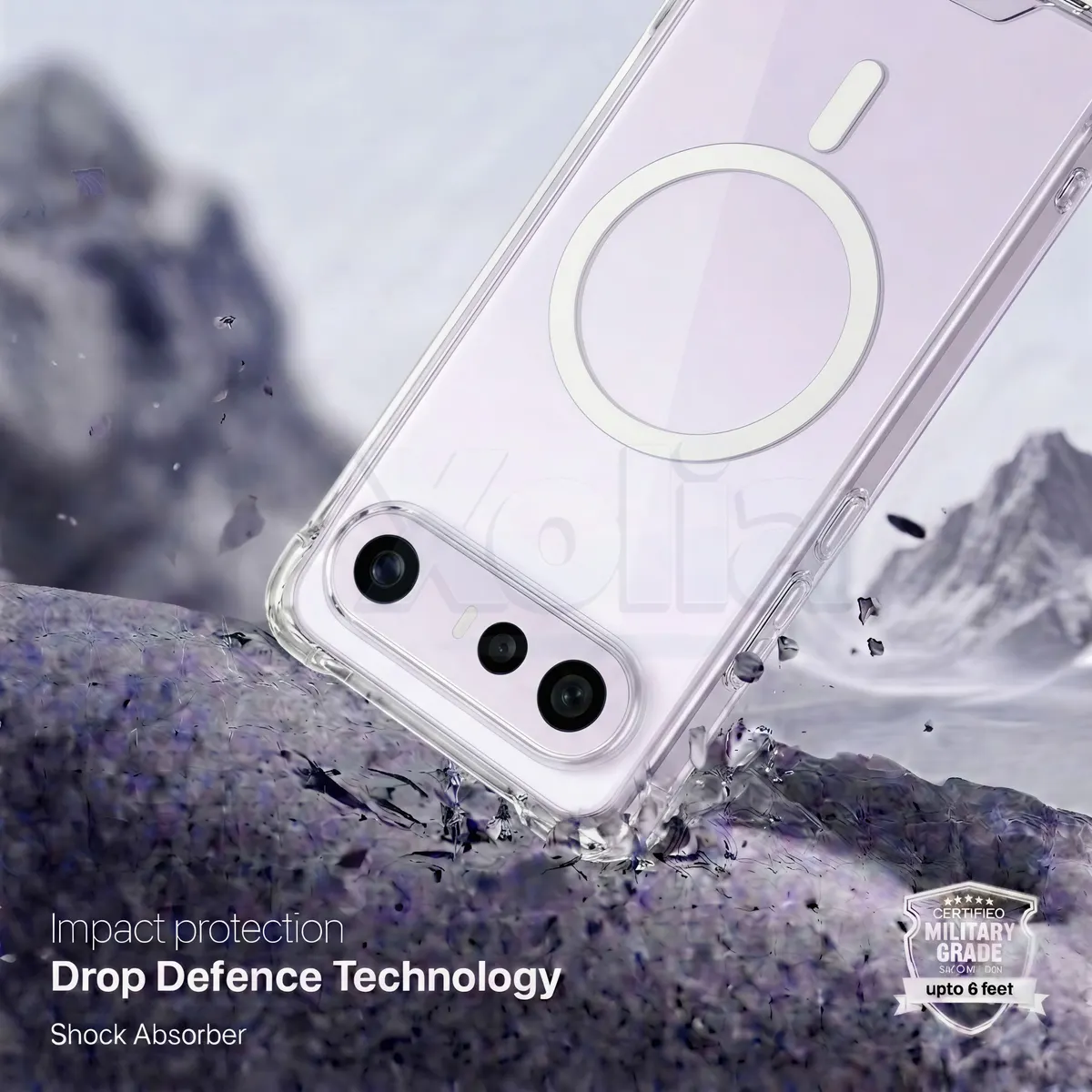 Xolia Back Cover for Vivo X300 Fe 5G (Transparent, Shock Proof, Polycarbonate, Silicon, Pack of: 1) — image 2 of 4