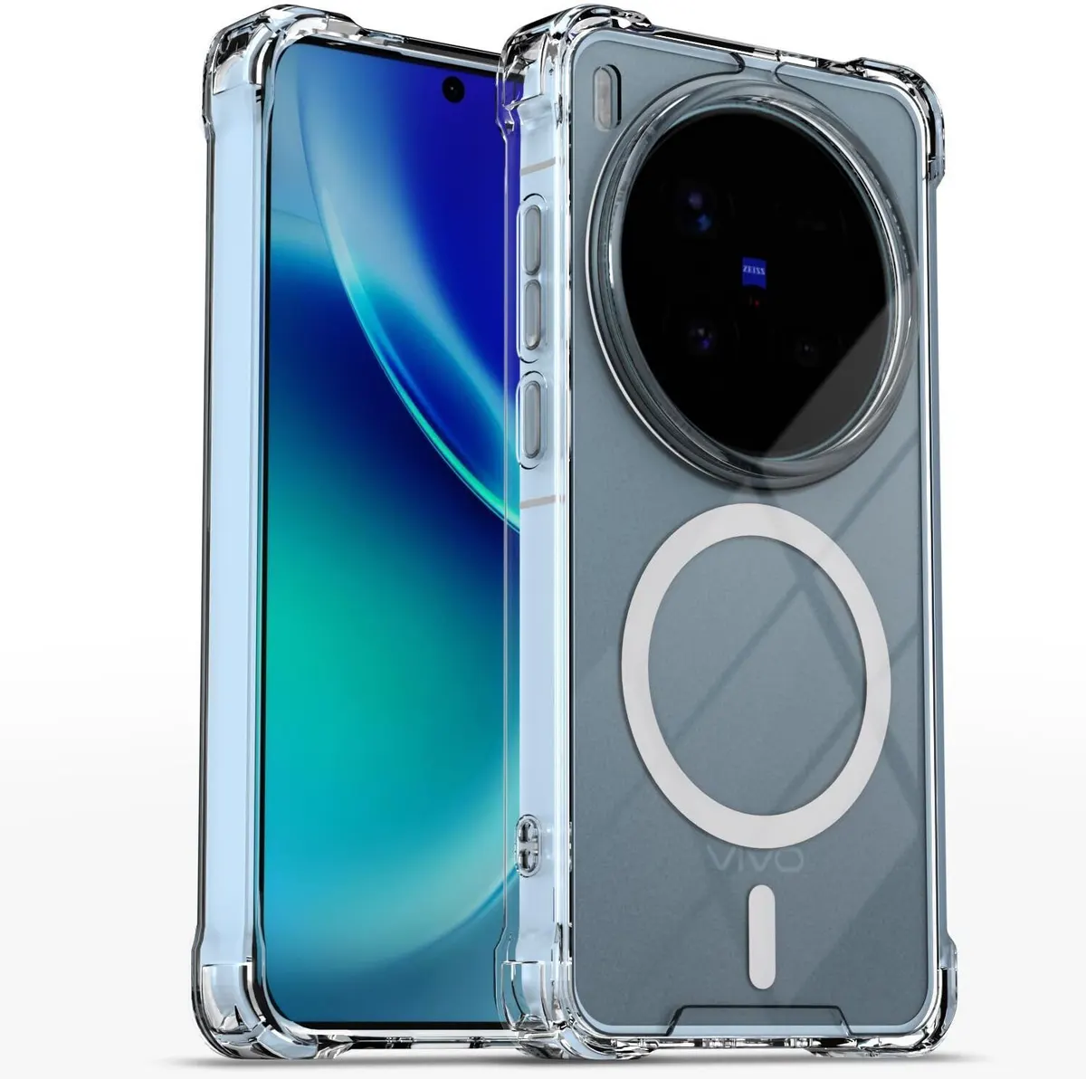 Xolia Back Cover for Vivo X300 Pro 5G (Transparent, Shock Proof, Polycarbonate, Silicon, Pack of: 1)
