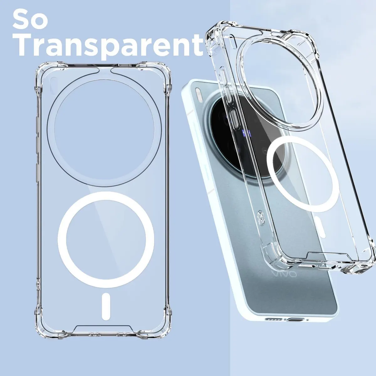 Xolia Back Cover for Vivo X300 Pro 5G (Transparent, Shock Proof, Polycarbonate, Silicon, Pack of: 1) — image 3 of 5